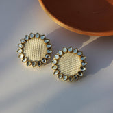 CC-ROUND KUNDAN STUDS handmade earring